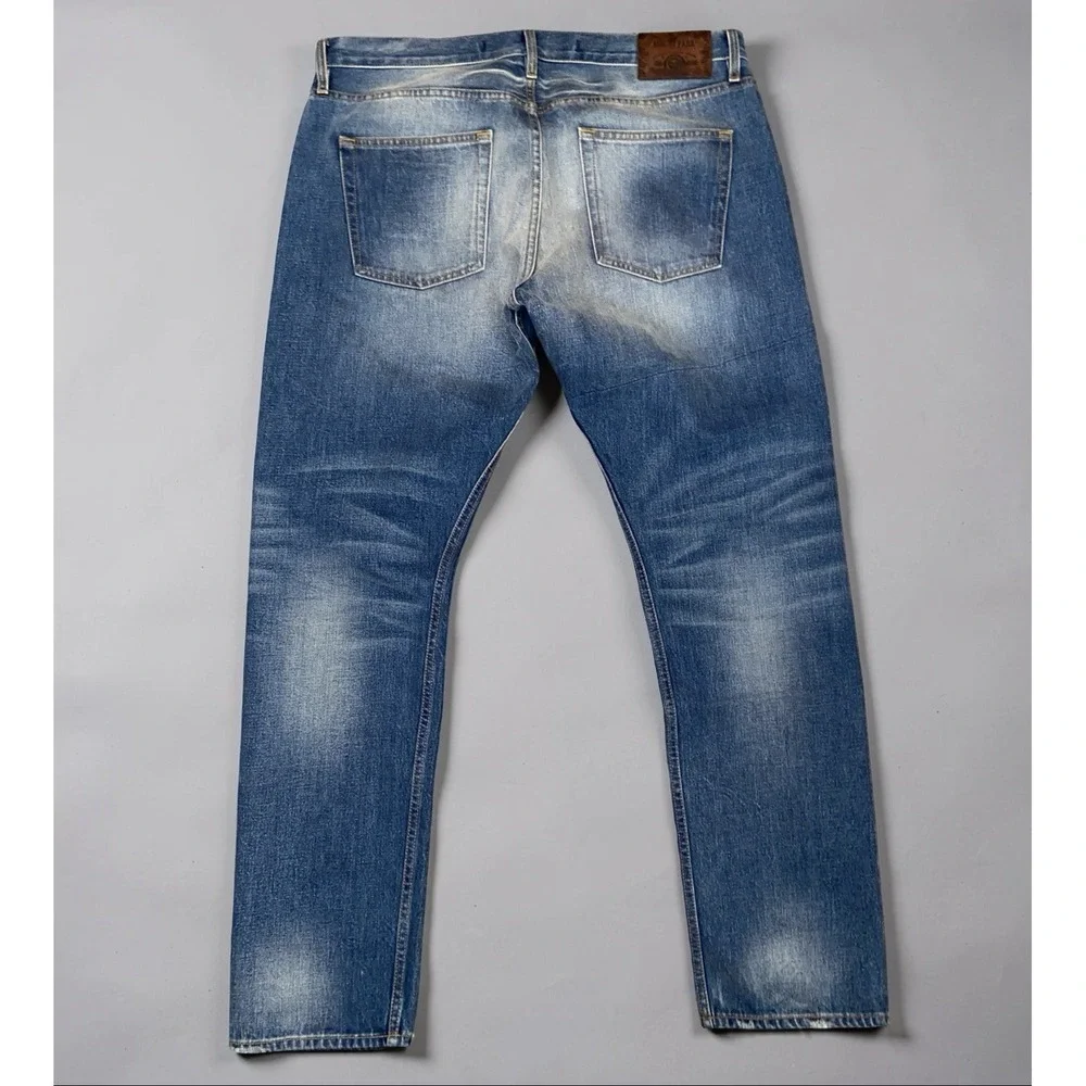 Asbury Park Selvedge Denim Jeans Men's Size 38x33 Distressed Blue Faded